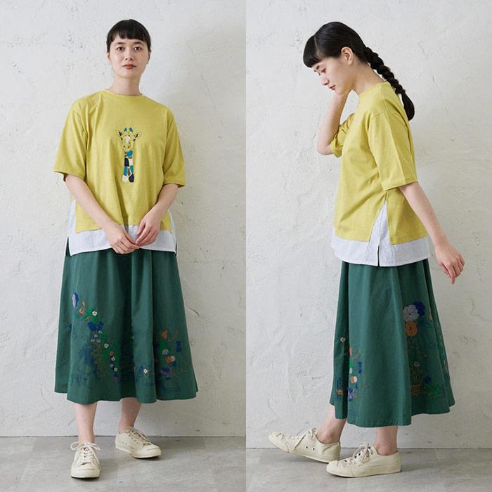 本刺繍スカート レディース ボトムス 大人の ナチュラル カジュアル