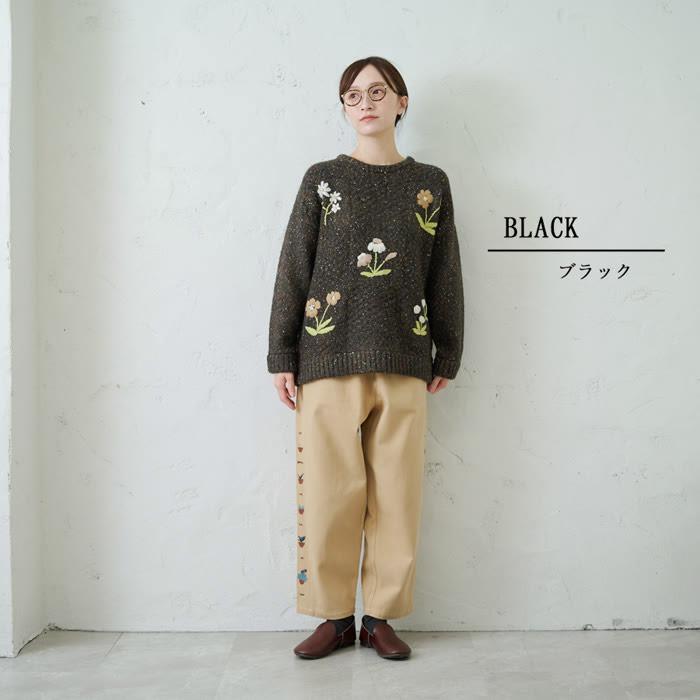 ☆新品☆ Ｍ.＆KYOKO コットン混フラワー刺繍風柄 ブルオーバー FREAK'S STORE/コード 刺繍 花柄 ニット プルオーバー【限定展開
