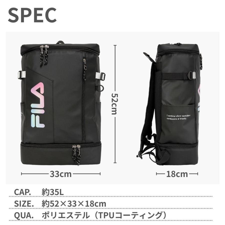 FILA（フィラ） 35L ボックス リュック 撥水 2層 大容量 A4 B4