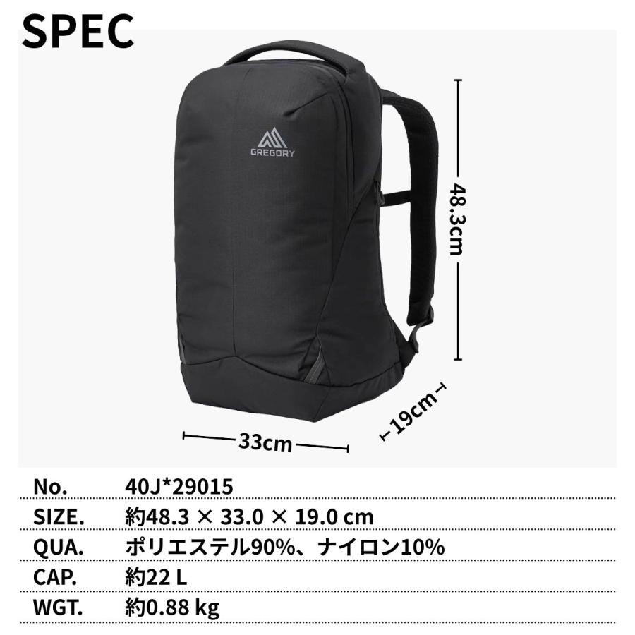 正規取扱店 グレゴリー RHUNE22 ルーヌ22 カーボンブラック 22L リュック デイパック 通勤 通学 軽い PC A4 22L 1433766404 爆買の画像