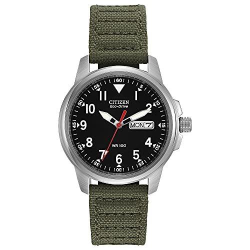 専門ショップ ストラップ キャンバス 腕時計 CITIZEN(シチズン) エコドライブ [並行輸入品] メンズ BM8180-03E ブロック
