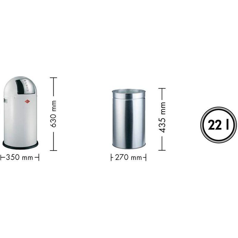 WESCO (ウェスコ) プッシュビン&メタルライナー22L PUSHBOY JUNIOR 175531-20 ゴミ箱、ダストボックス O2121224703(21155円)