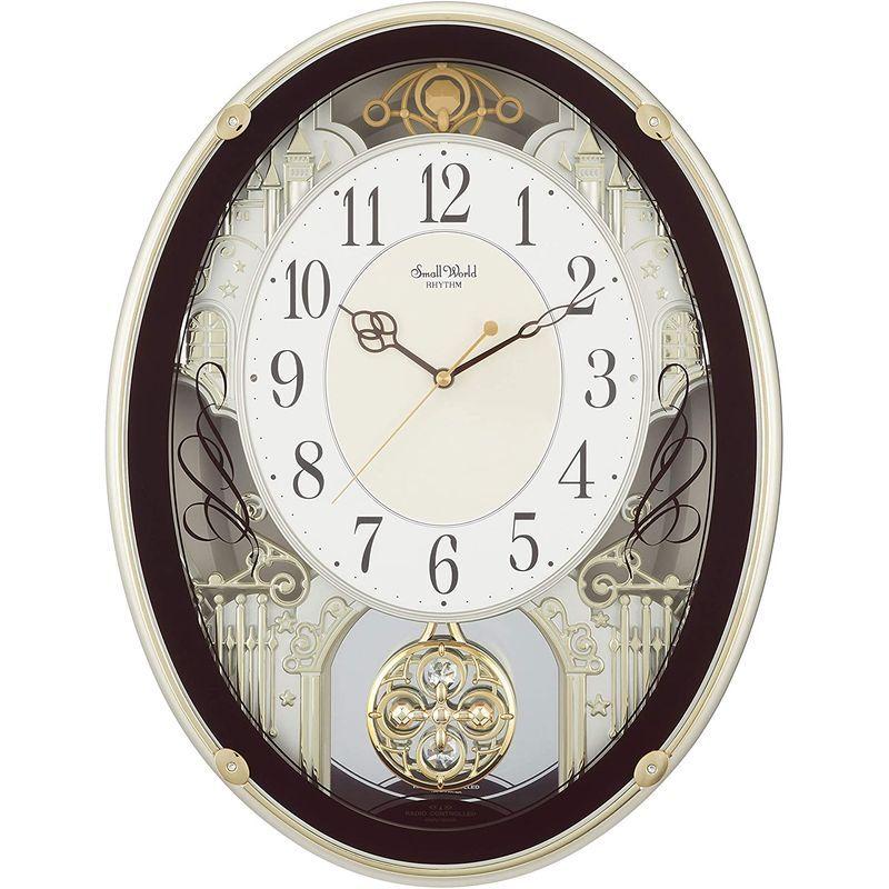 掛け時計 電波時計 からくり時計 メロディ付き スモールワールドプラウド ブラウン リズム(RHYTHM) 4MN523RH06 電波時計 からくり時計 メロディ付き スモールワールドプラウド ブラウン リズム RHYTHM 4MN523RH06