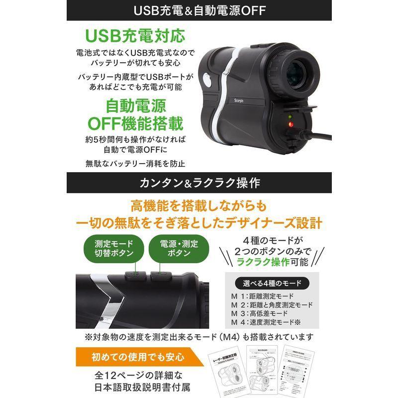 LISRA ゴルフ レーザー距離計 Scorpin 距離測定器 計測器 スコープ 高低差機能 660yd 対応 防水性能 充電式 ゴルフ用品 ゴルフ レーザー距離計 Scorpin 距離測定器 計測器 スコープ 高低差機能 660yd 対応 防水性能 充電式 ゴルフ用品