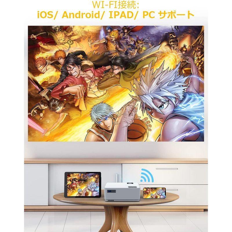 DBPOWER　WiFi　プロジェクター　9000lm　リアル1920×1080P解像度　iOS　Android両方対応　WiFi接続可　交