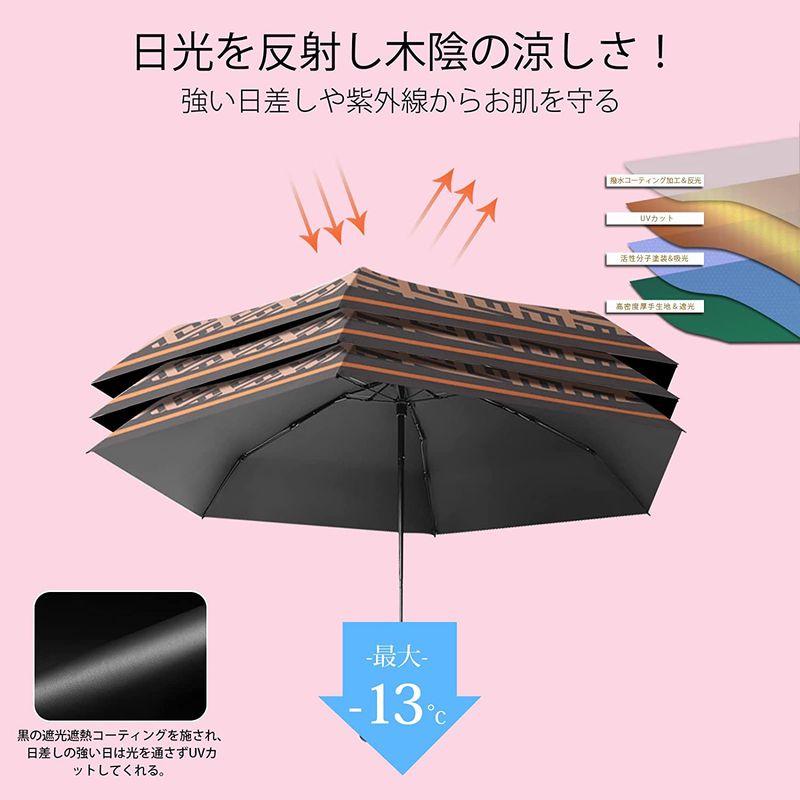 黒 コンパクト 折り畳み傘 晴雨兼用 日傘 軽量 UVカット 遮光 傘カバー付き