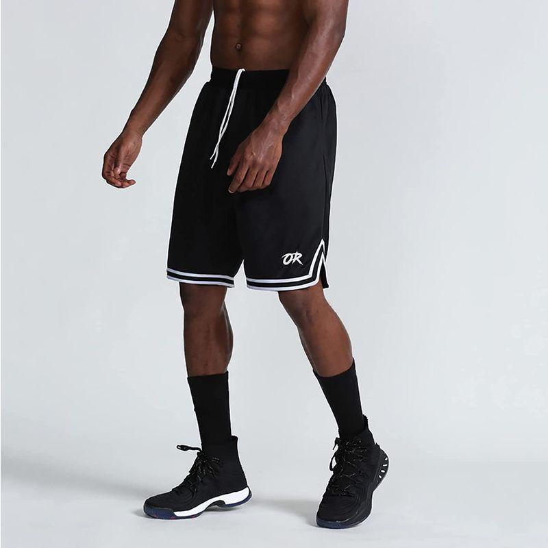 OROLN ショートパンツ メンズ バスケットボール 吸汗速乾ズボン 大きいサイズ 無地 UVカット フィットネスパンツ 5分丈 半ズボン