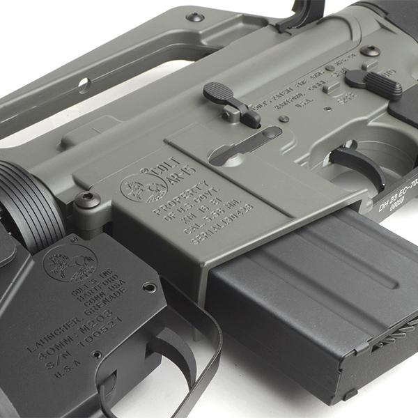 E&C 703E COLT M16A1 パーカーライズ with M203 グレネードランチャー (Kestrel V2 BASIC搭載) 電動ガン(COLT Licensed)の画像