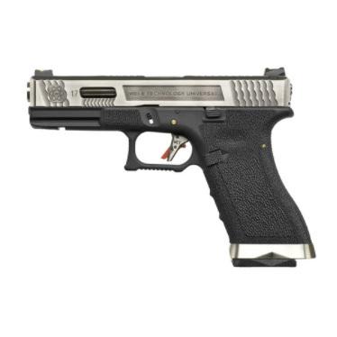GLOCK 7 ガスガン ブラック マガジン4本付き WE-TECH G17 T7 ガスブローバックガン シルバー : ジーリーショップ