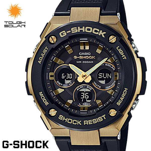高品質新品 送料無料 G-SHOCK ジーショック メンズ 腕時計 GST-S300G-1A9 Gスチール CASIO ゴールド ブラック タフソーラー 海外限定 【日本未発売】 G-STEEL