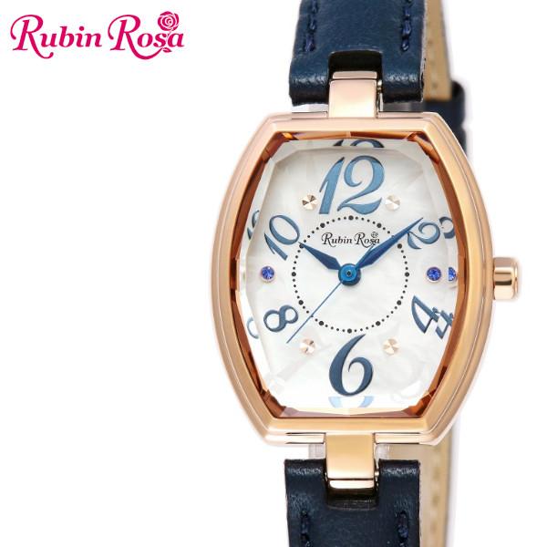 【Rubin Rosa】ルビンローザ 腕時計 ソーラー レディース R018PWHBL ホワイト ブルー レザーベルト｜geestore