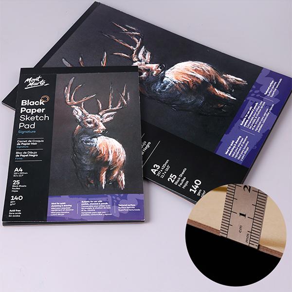 色画用紙 ブラックペーパー 黒紙 スケッチブック 画用本 画用紙 A5 25