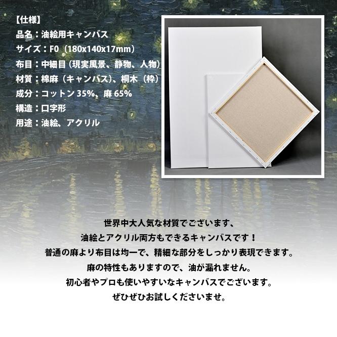 張りキャンバス 油絵 F0 綿麻混紡 麻65％ コットン35％ キャンバス
