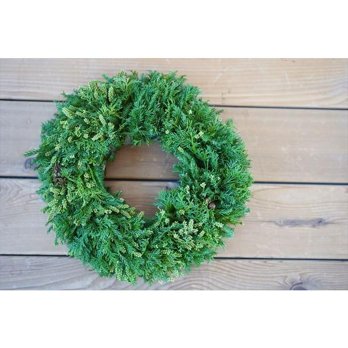 森を守る生クリスマスリース 40センチ 杉と檜を使ったハンドメイドの生リースです フレッシュリース Wacca Lease ゲキハナ初心者さんのお花屋さん 通販 Yahoo ショッピング