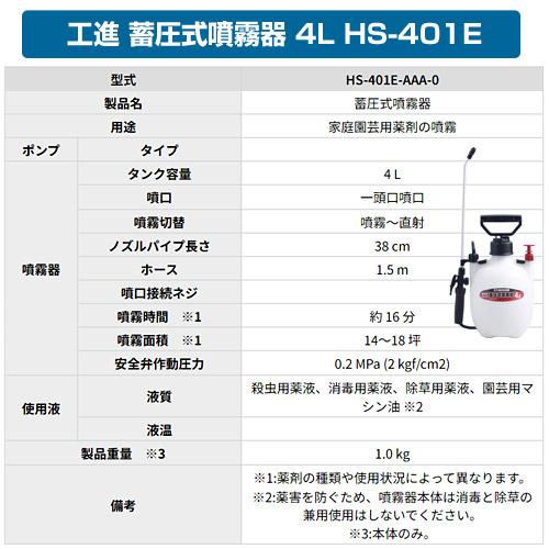 石原バイオサイエンス 除草剤 シバゲン 工進 噴霧器 4L HS-401E 石原バイオサイエンス 除草剤 シバゲン 工進 噴霧器 4L HS-401E