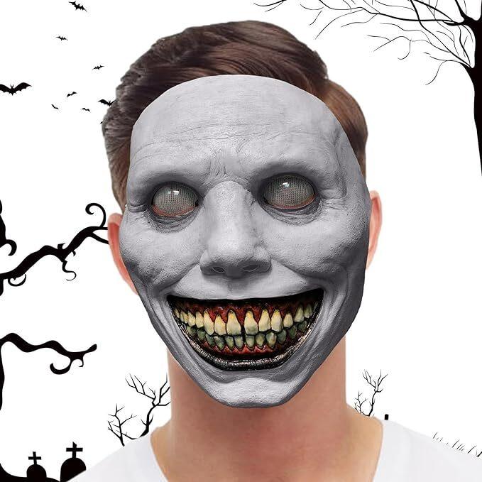 ホラーマスク ホワイトエクソシスト 笑顔の悪魔マスク ハロウィン