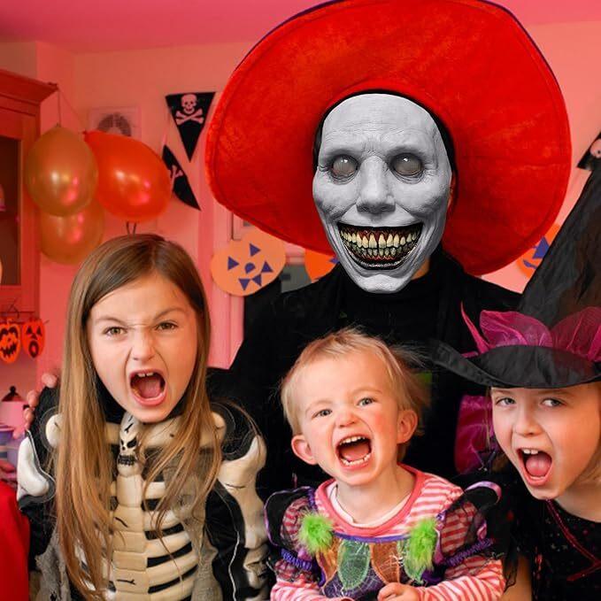 ホラーマスク ホワイトエクソシスト 笑顔の悪魔マスク ハロウィン