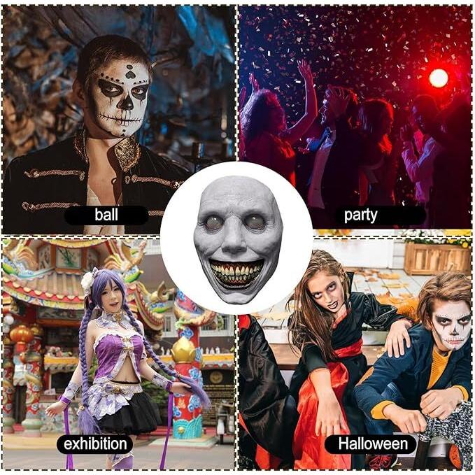 ホラーマスク ホワイトエクソシスト 笑顔の悪魔マスク ハロウィン