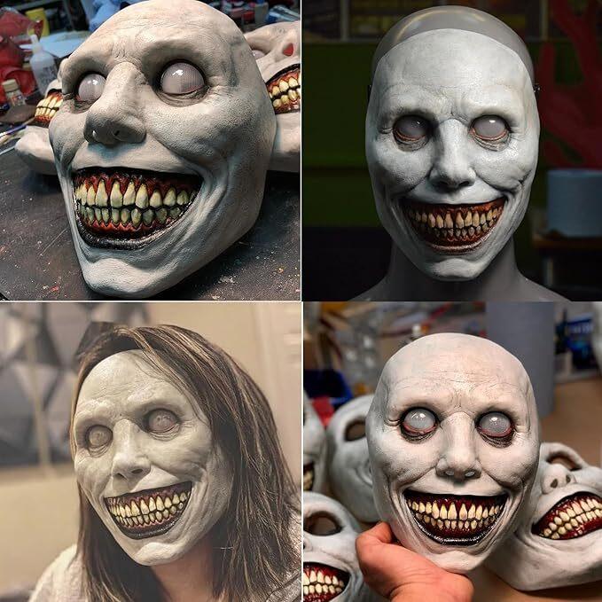 ホラーマスク ホワイトエクソシスト 笑顔の悪魔マスク ハロウィン