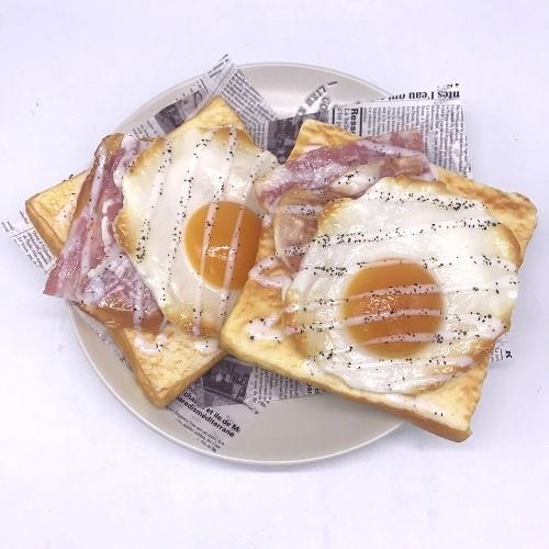 ベーコンエッグ トースト 2枚セット 食品サンプル モーニング 朝食