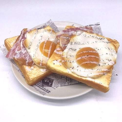 ベーコンエッグ トースト 2枚セット 食品サンプル モーニング 朝食