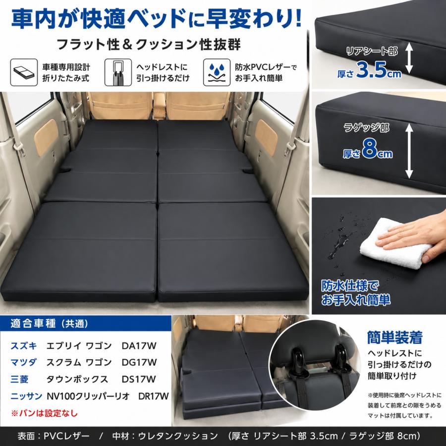 エブリイワゴン DA17W スクラム NV100 2015年 折り畳み式 マットレス