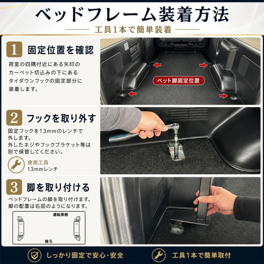 ハイエース 200系 1型 8型 標準車 ナロー スーパーGL ベッドフレーム