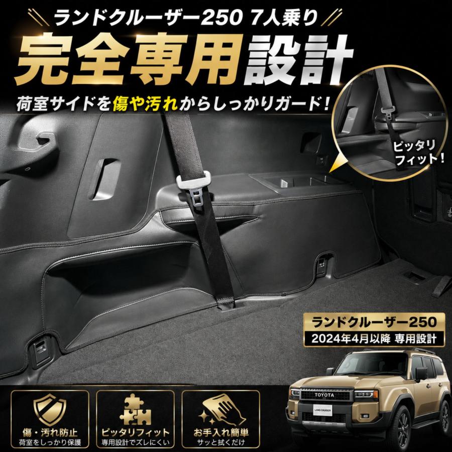 ランドクルーザー 250 ドアキックガード ラゲッジサイドカバー 2ピース