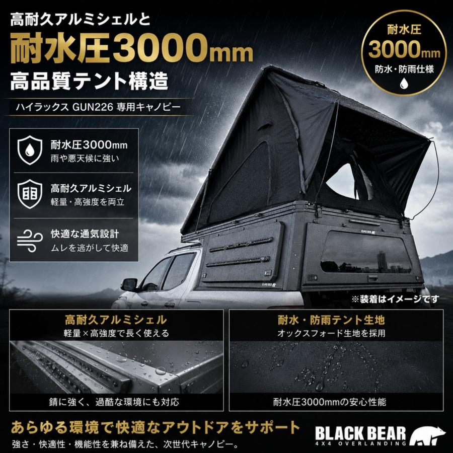 ハイラックス GUN226 2026年〜 ピークネストキャノピー ルーフテント