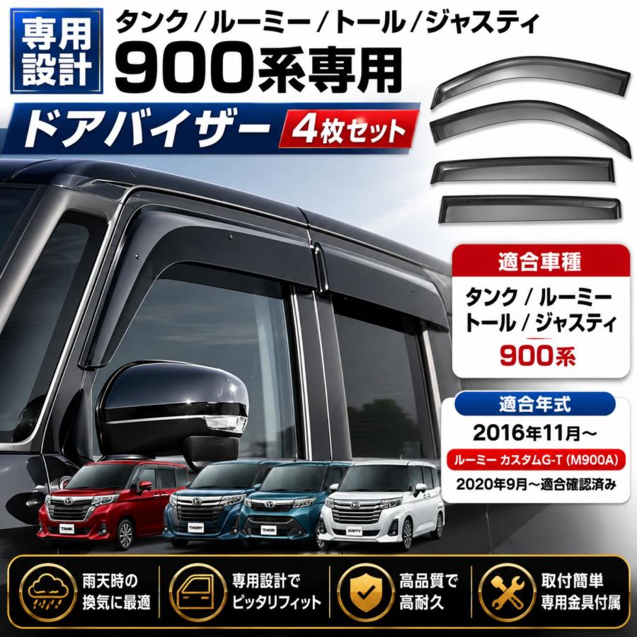 タンク ルーミー トール M900A ドアバイザー サイドバイザー 外装