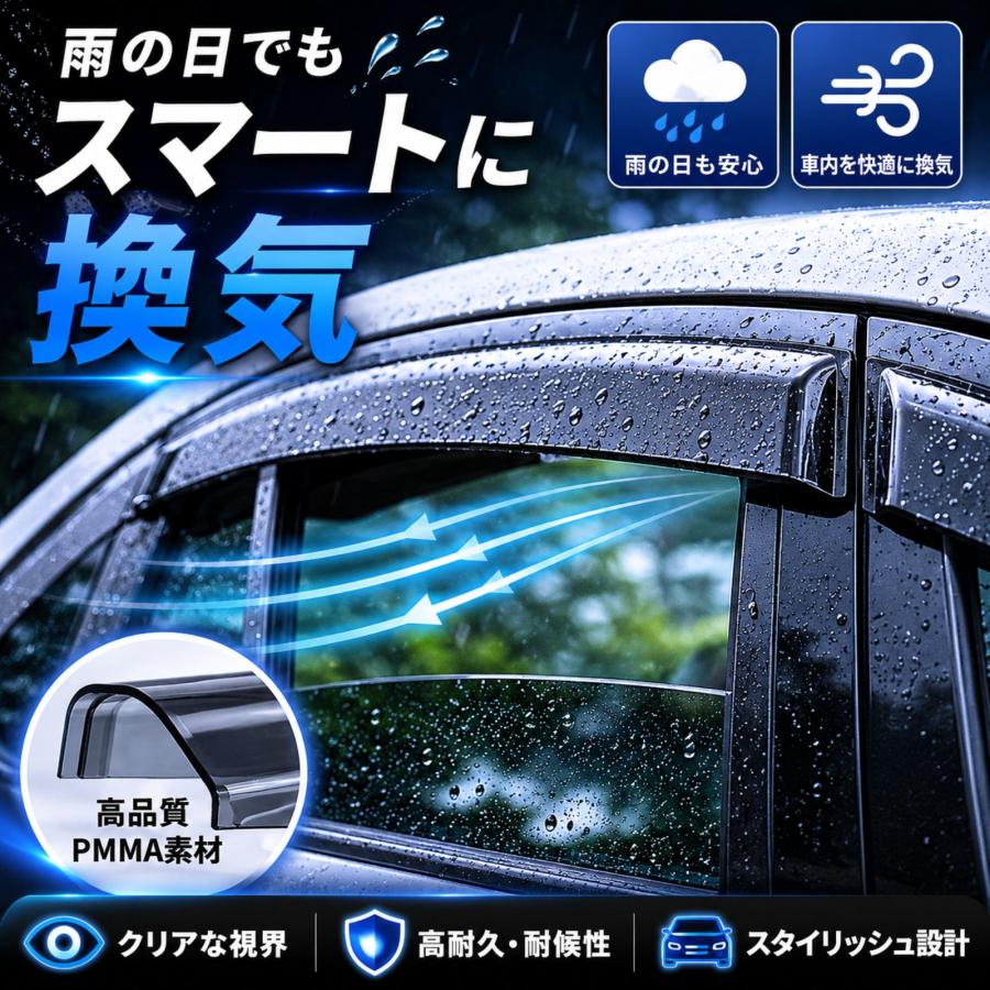 プリウス 60系 ZVW60 ZVW65 2023年〜 ドアバイザー サイドバイザー