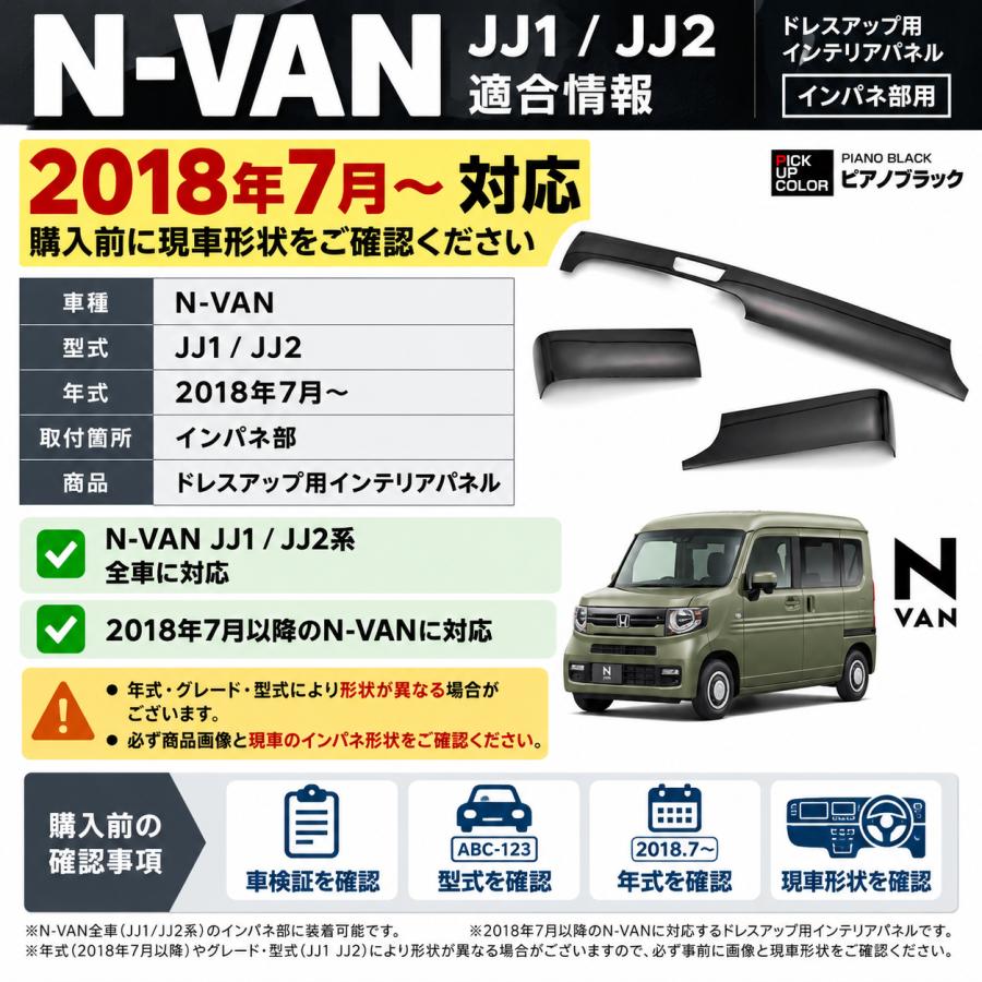 G型M3、M4前期型　インテリア　パネル　ピアノブラック　純正　中古 N-VAN JJ1 JJ2 インテリアパネル 3P アクリル ピアノブラック カーボン
