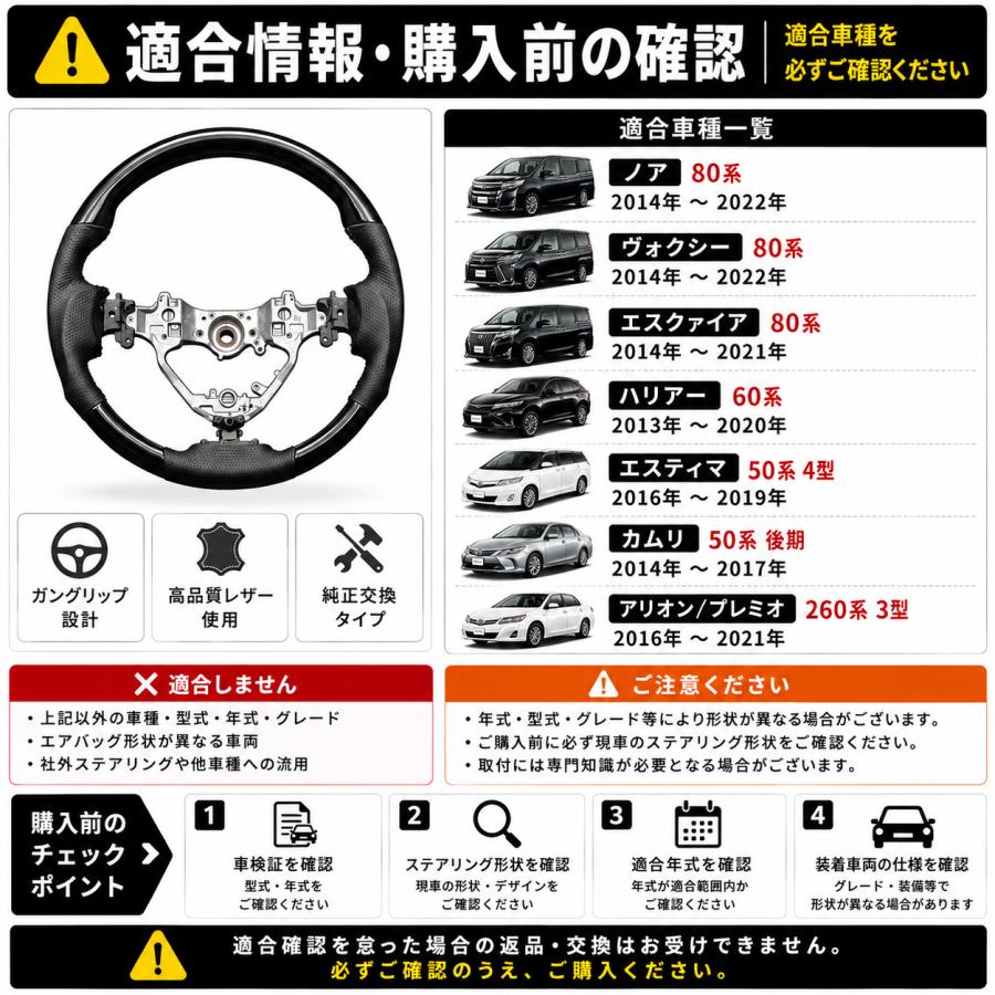 ノア ヴォクシー 80系 ハリアー 60系 2014年 2020年 ステアリング