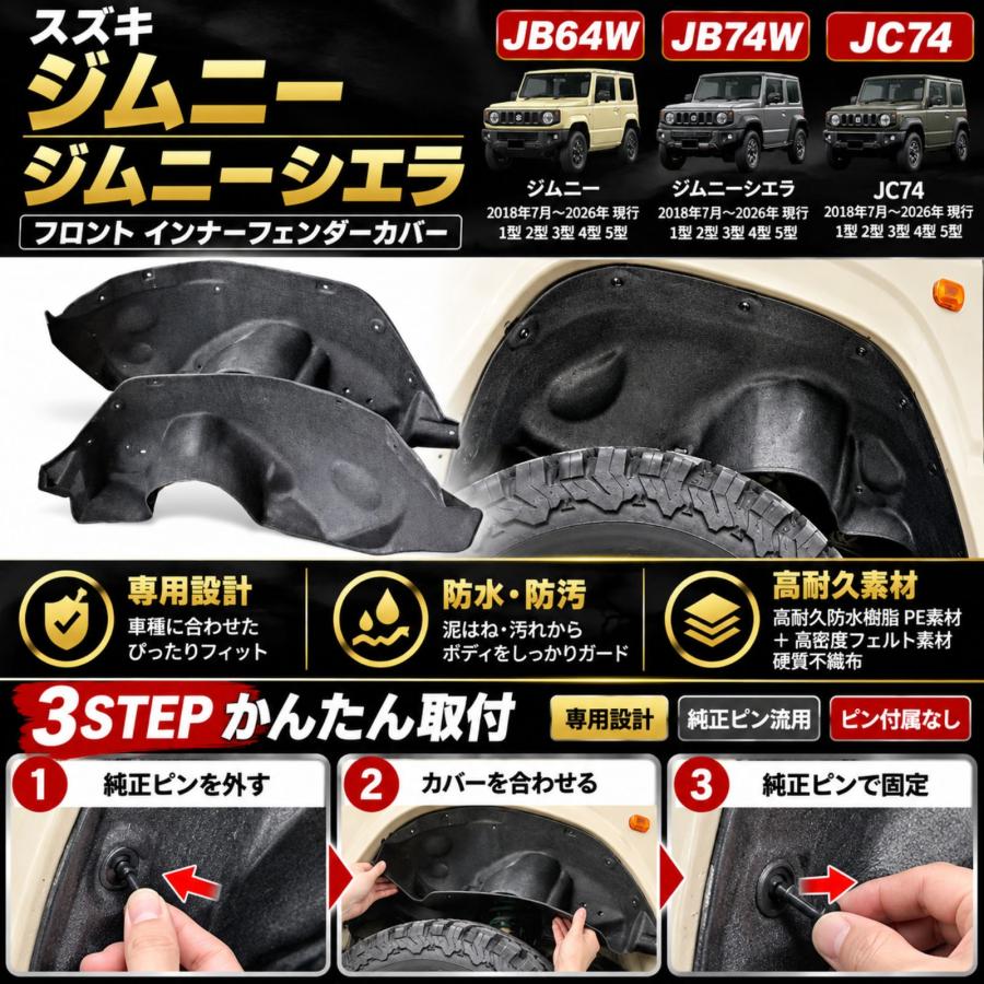 ジムニー JB64W シエラ JB74W ノマド JC74 1型-5型 フェンダー