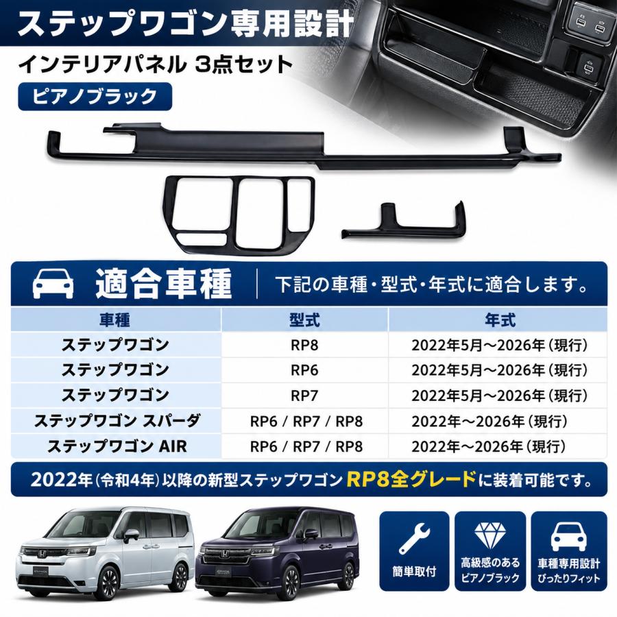 ステップワゴン RP8 RP6 RP7 インテリアパネル 3ピース 2022年 内装