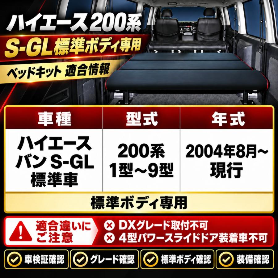 ハイエース 200系 S-GL ベッドキット フレームセット ベッドマット