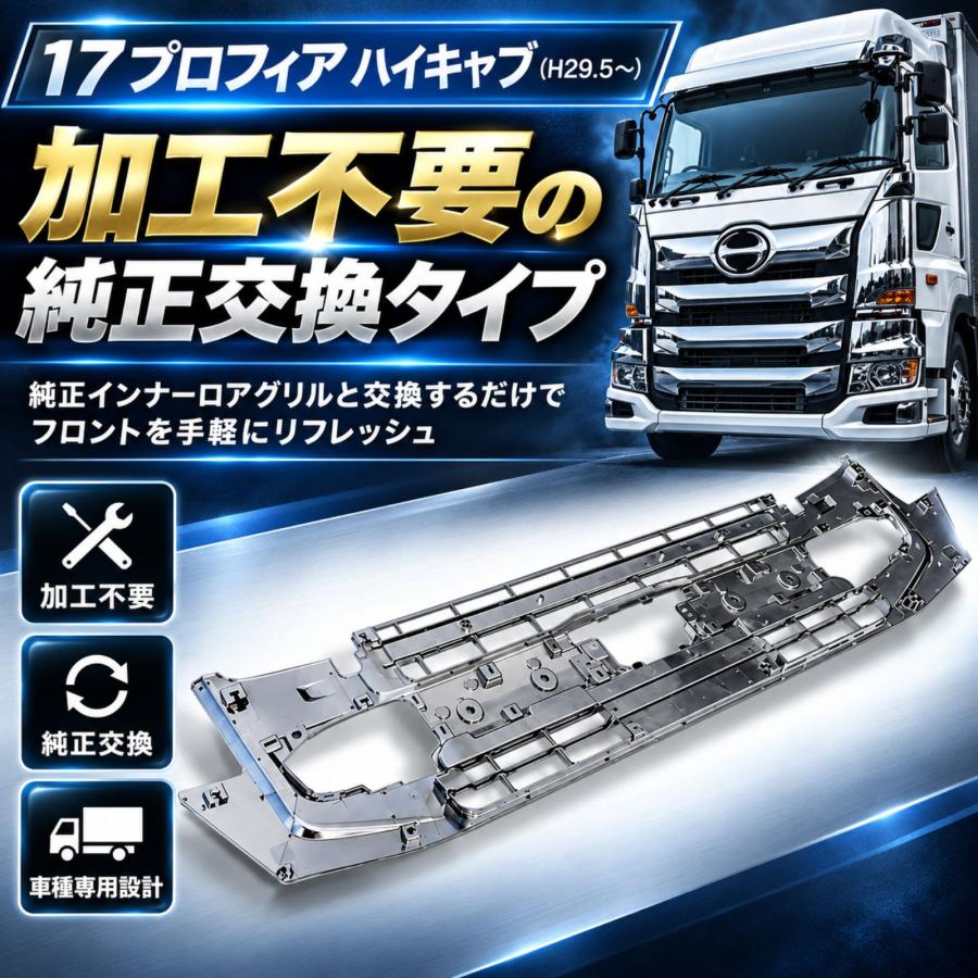 17プロフィア ハイキャブ H29.5〜 フロントグリル インナーロアグリル