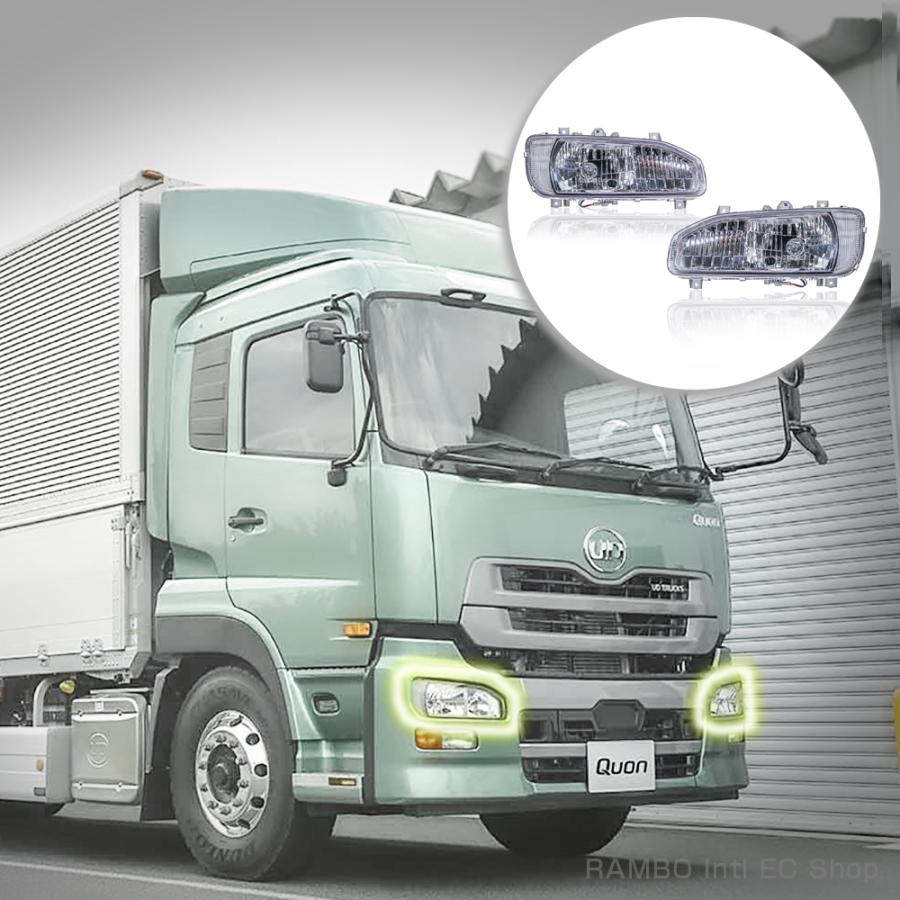 UDトラック　クオン　ヘッドライト　左右セット UDトラックス クオン 2004〜2017 新品 ヘッドライト レンズ 左右