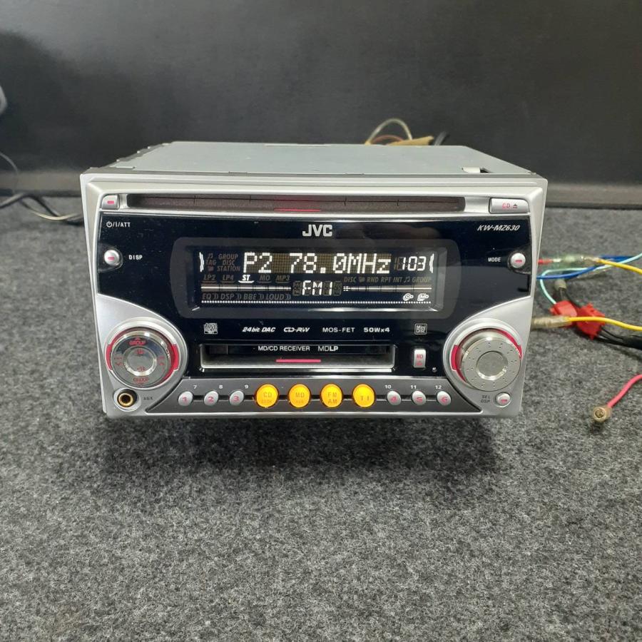 JVC KW-MZ630 2DIN CD・MDプレーヤー プレイヤー 旧車 当時物 b88046