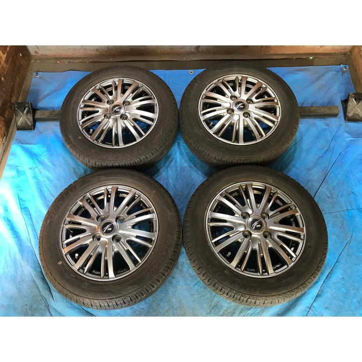 激安即決！タイヤ＋ホイール！Fang 13-4B 4H/100 ET45 + 155/65R13 