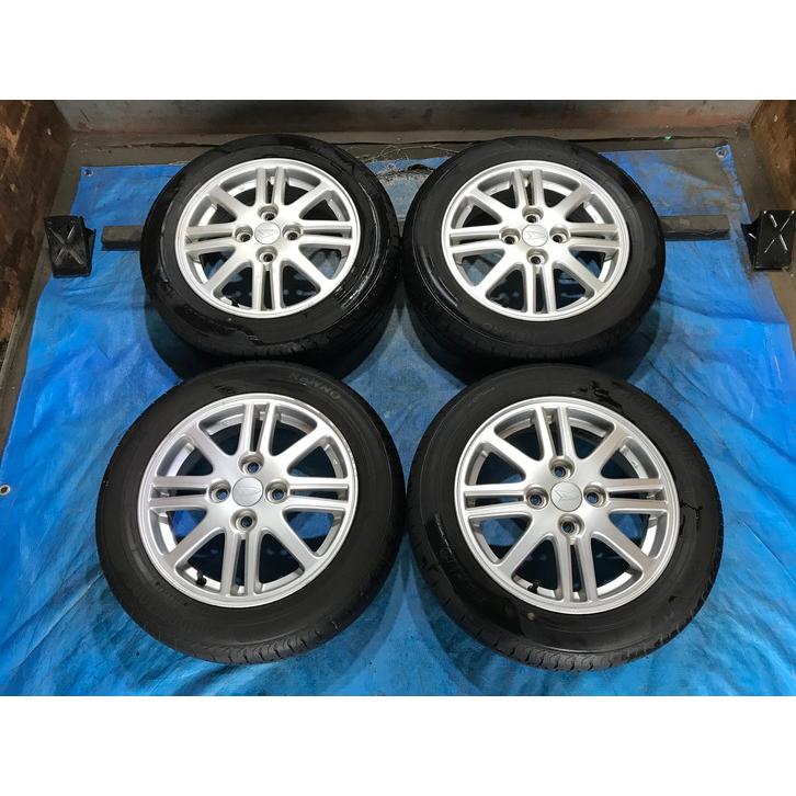 中古アルミタイヤ155/65R14ダイハツ純正4本セット 中古アルミ＆タイヤ】ダイハツ 純正アルミ＆新品タイヤ4本セット