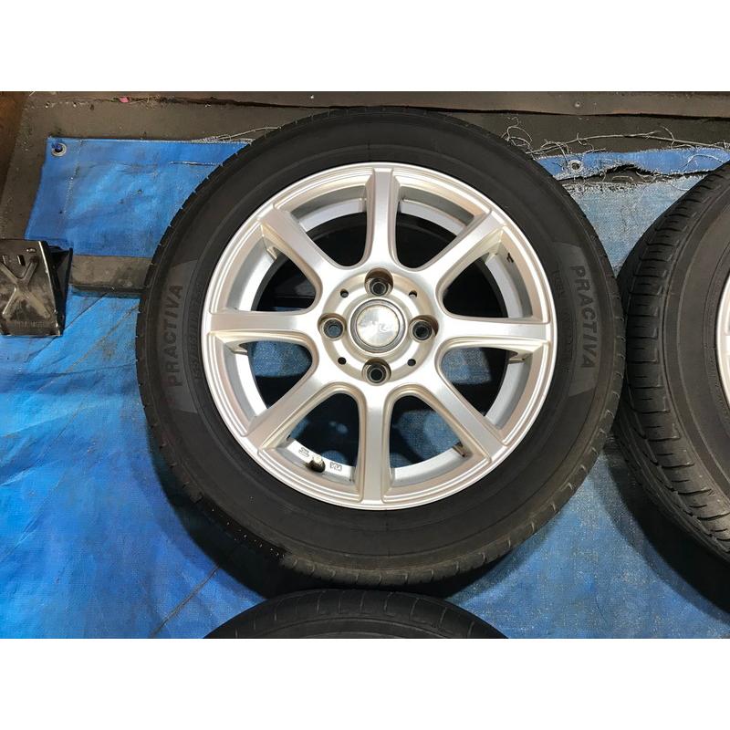 155/65R14 バリ溝タイヤ LAYCEA アルミホイール 14インチ 4.5J 4H 