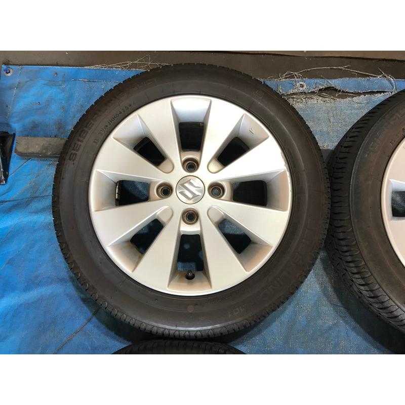 155/65R14 バリ溝タイヤ スズキ純正 アルミ 14インチ 4.5J 4H/PCD100 