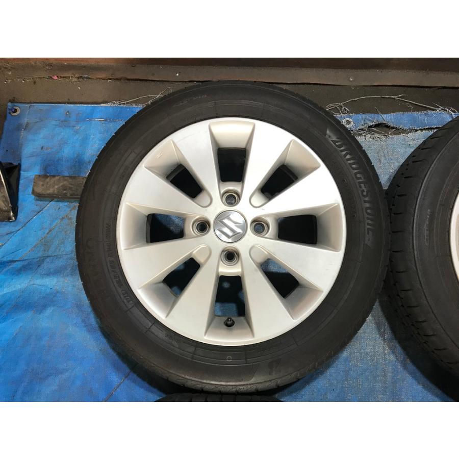 155/65R14 バリ溝 国産タイヤ スズキ純正 アルミ 14インチ 4.5J 4H