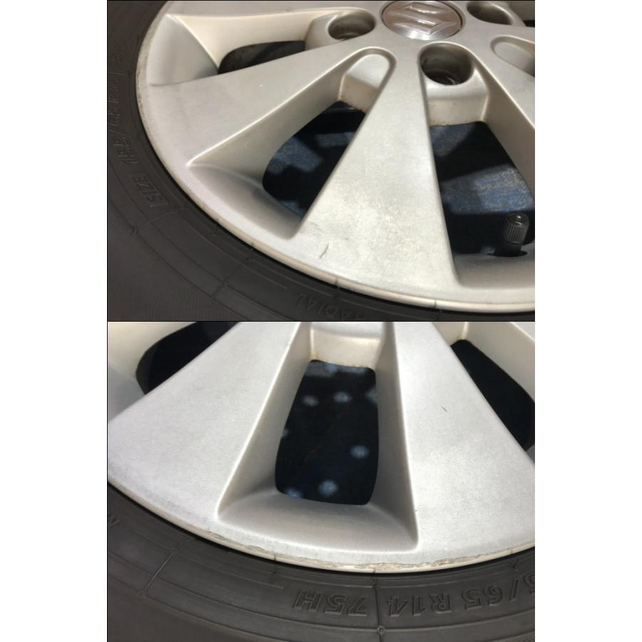 155/65R14 バリ溝 国産タイヤ スズキ純正 アルミ 14インチ 4.5J 4H