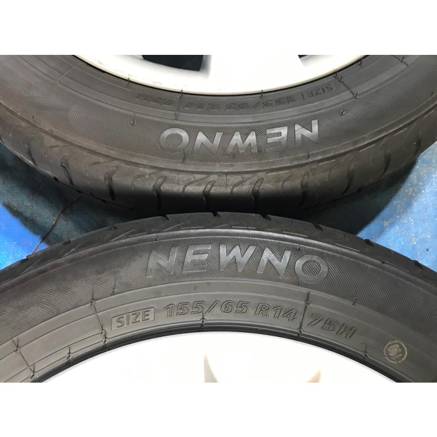 155/65R14 バリ溝 国産タイヤ スズキ純正 アルミ 14インチ 4.5J 4H