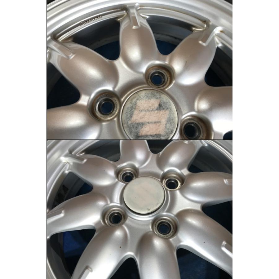165/55R15 バリ溝タイヤ スズキ純正 アルミ 15インチ 4.5J 4H/PCD100