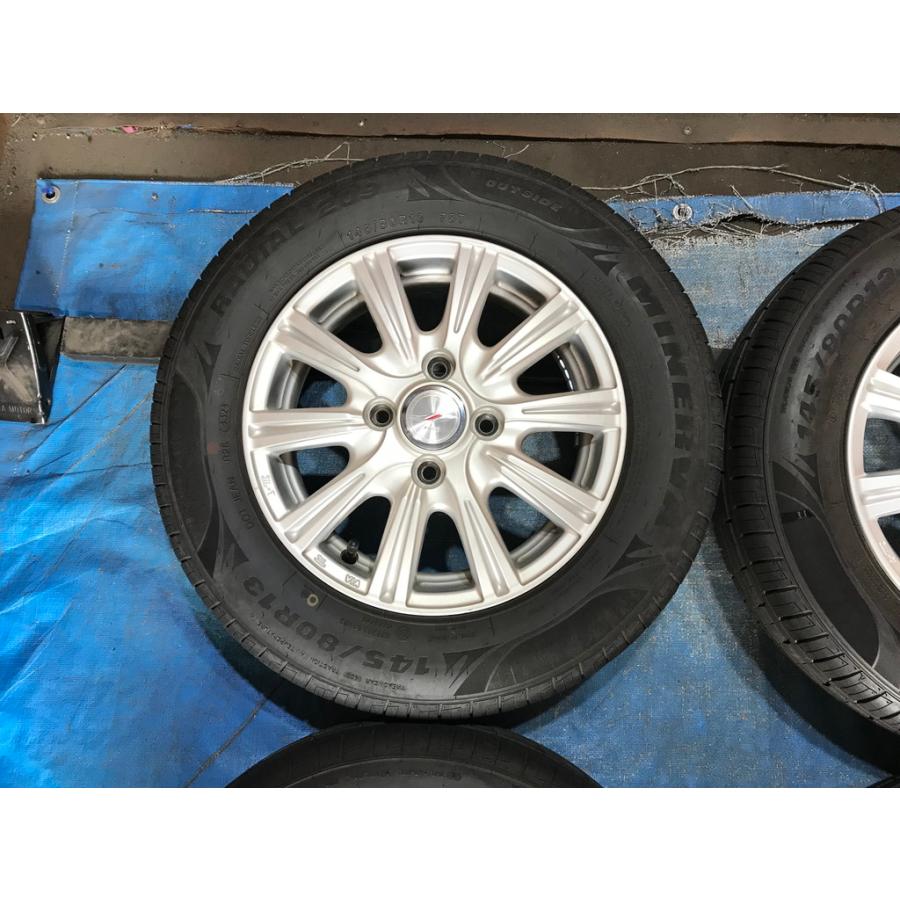 軽自動車用１３インチアルミ　Weds Jocker　タイヤ１本はバリ山！　 145/80R13 バリ溝タイヤ WEDS JOKER 13インチ 4B 4H/PCD100 ET45 2024
