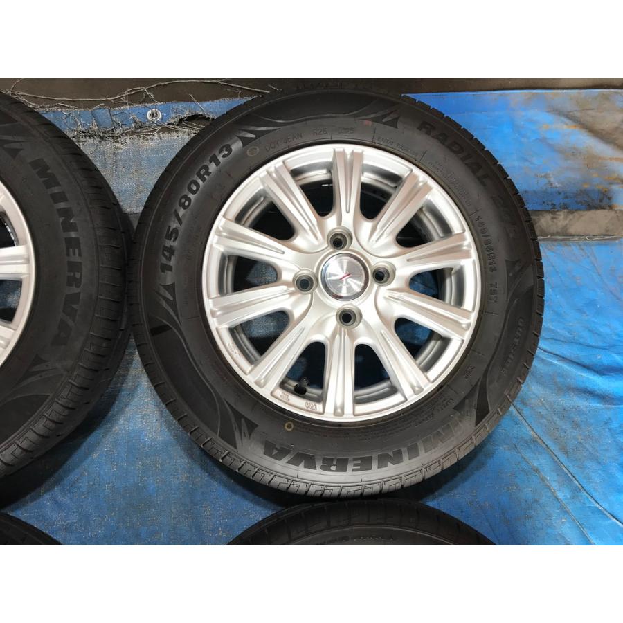 145/80R13 バリ溝タイヤ WEDS JOKER 13インチ 4B 4H/PCD100 ET45 2024 