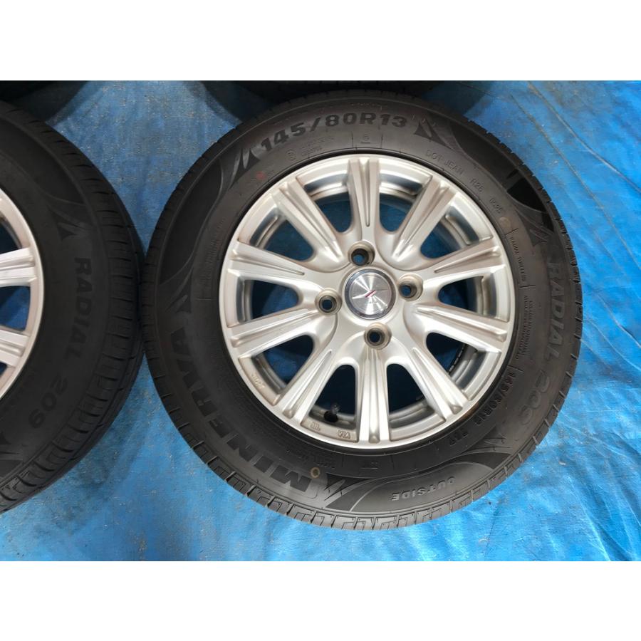 145/80R13 バリ溝タイヤ WEDS JOKER 13インチ 4B 4H/PCD100 ET45 2024